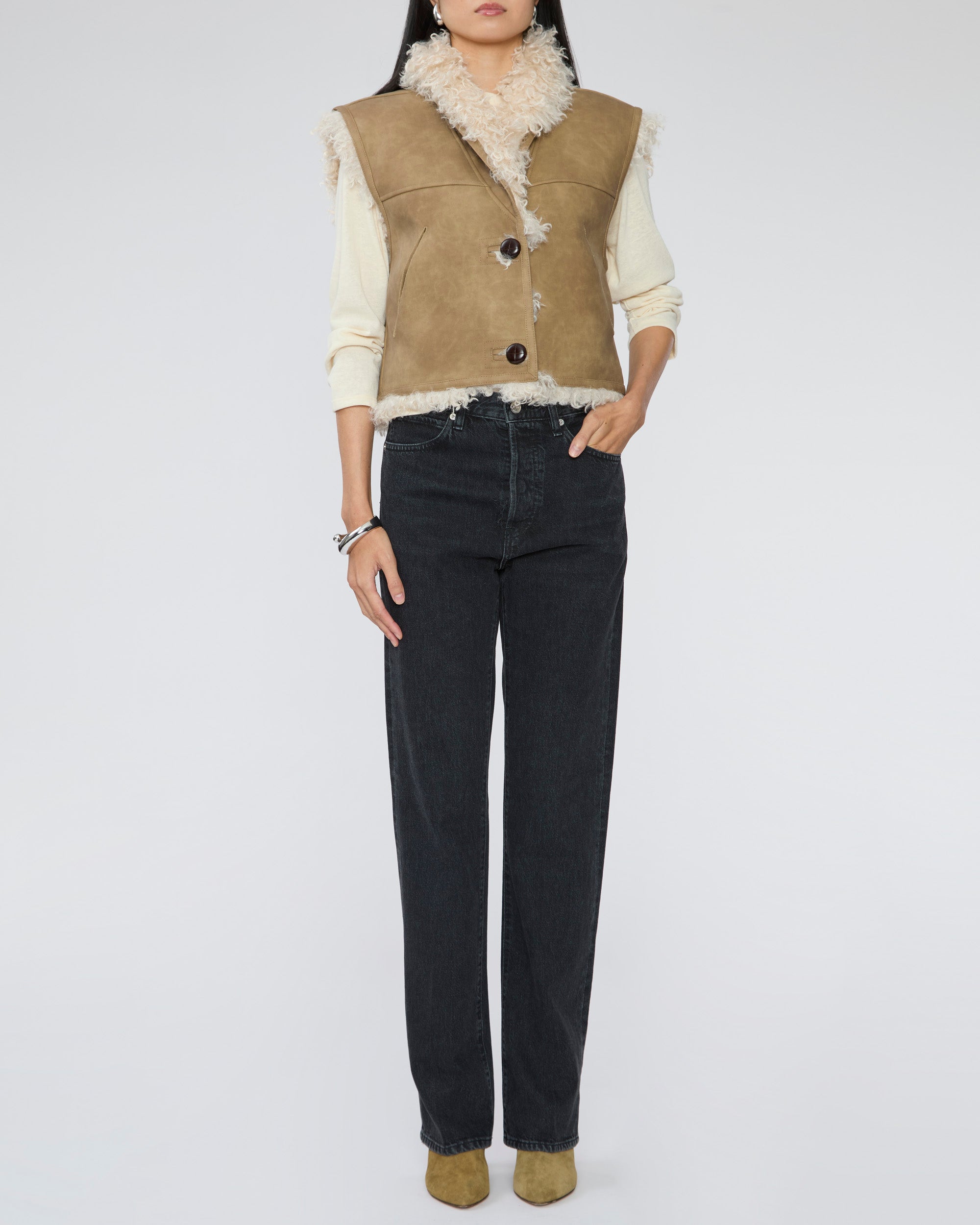ISABEL MARANT ETOILE Clara Vest in Taupe– Capsule Shop