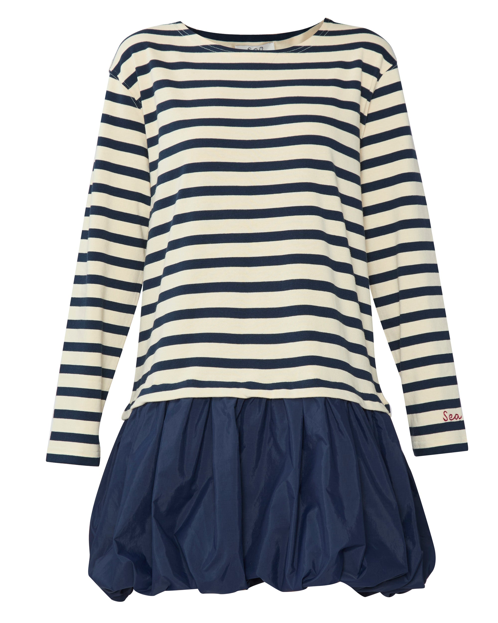 SEA Athena Striped T-Shirt Combo Bubble Dress in Multi