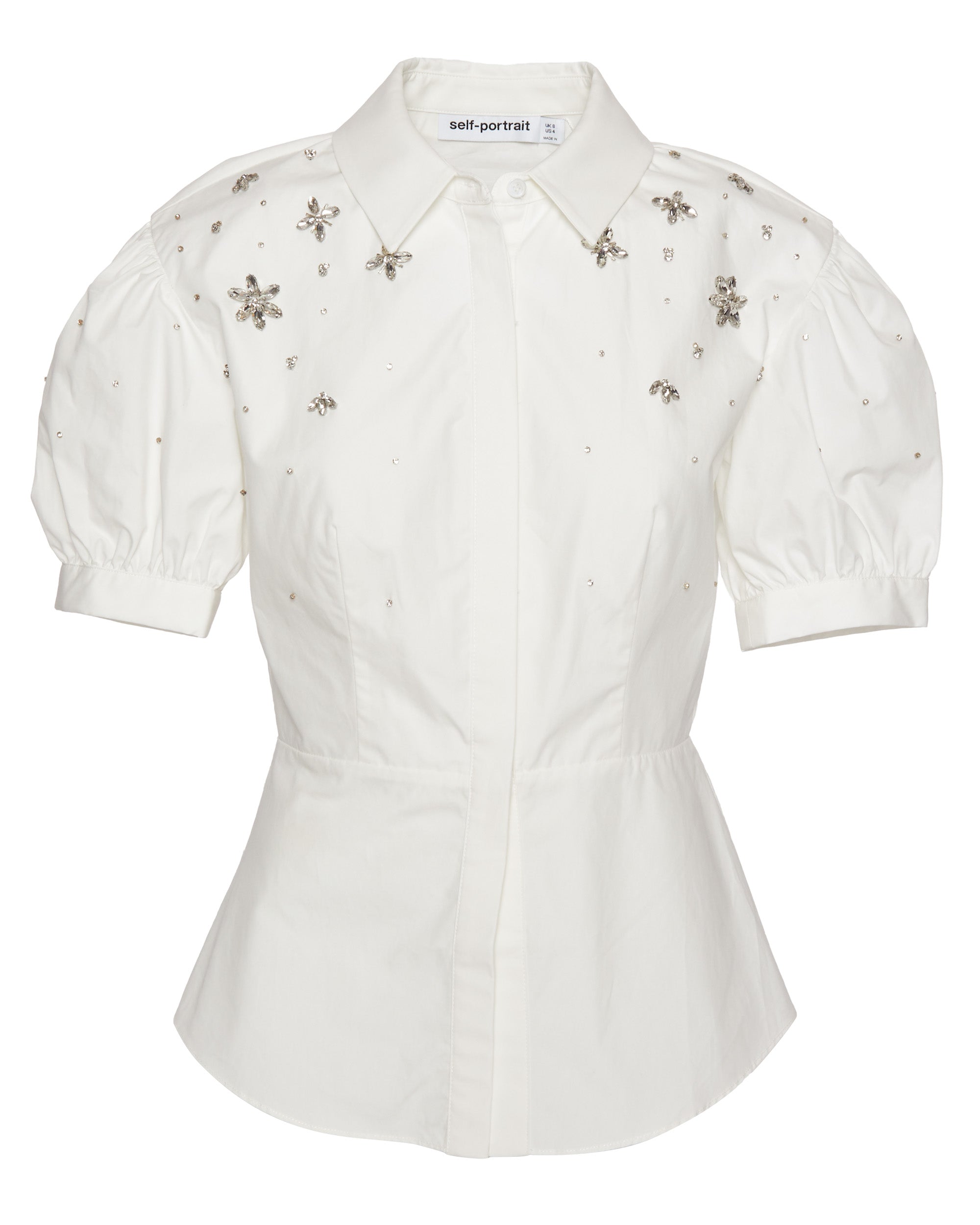 SELF PORTRAIT White Cotton Embellished Top– Capsule Shop