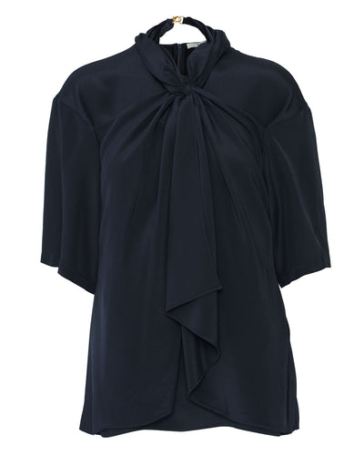 4 Ply Silk Tie Front Top