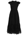 SEA Addie Eyelet Flutter Sleeve Dress in Black