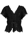 SEA Addie Eyelet Tank Top in Black