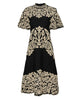 SEA Alexandra Embroidery Short Sleeve Midi Dress