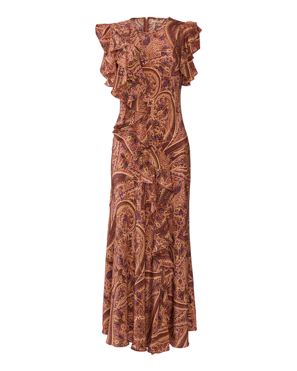 ULLA JOHNSON Ameline Short Sleeve Silk Dress
