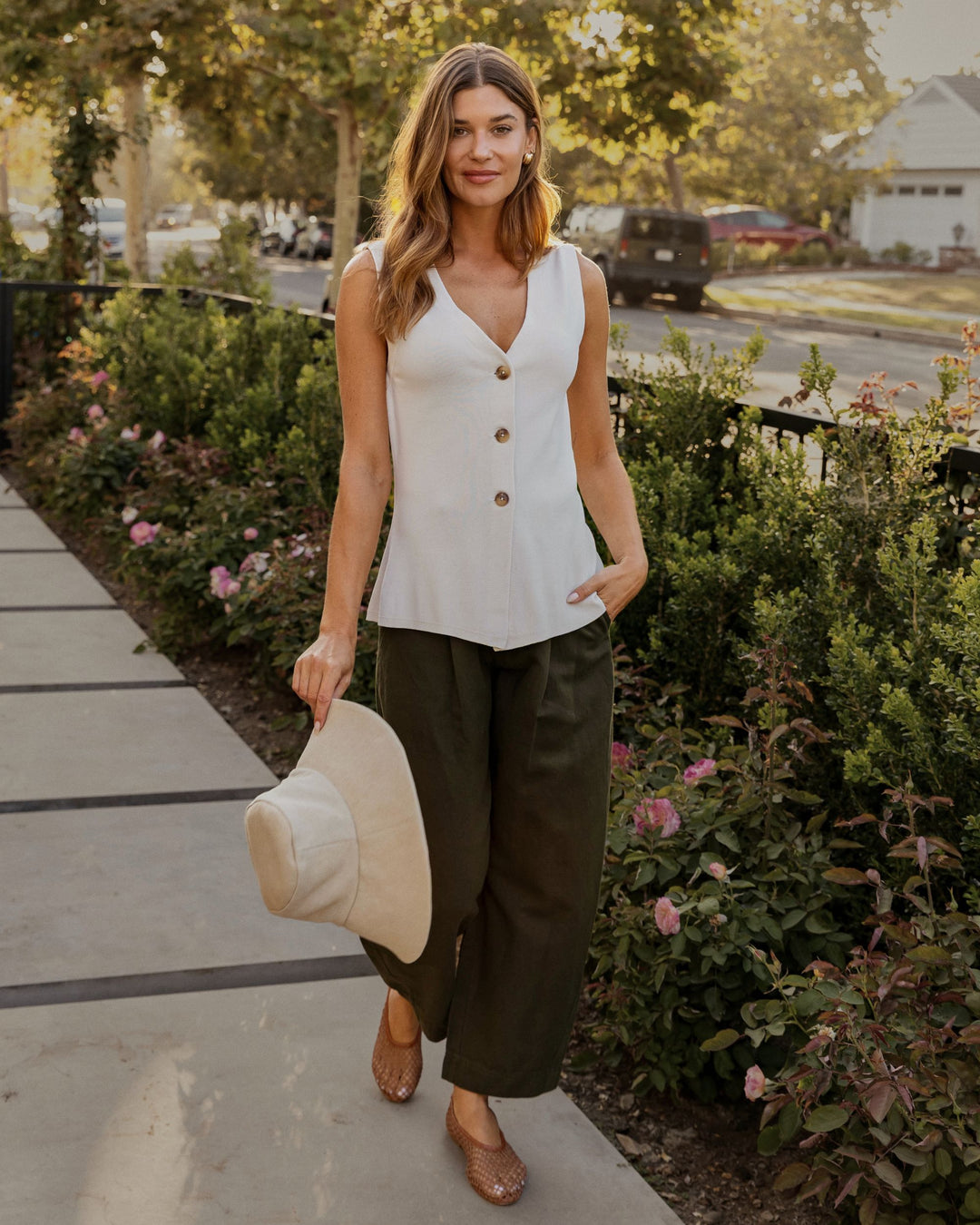 APIECE APART Bari Crop Trouser in Rosin