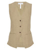 Helena V-Neck Vest in Moss