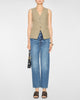 Helena V-Neck Vest in Moss