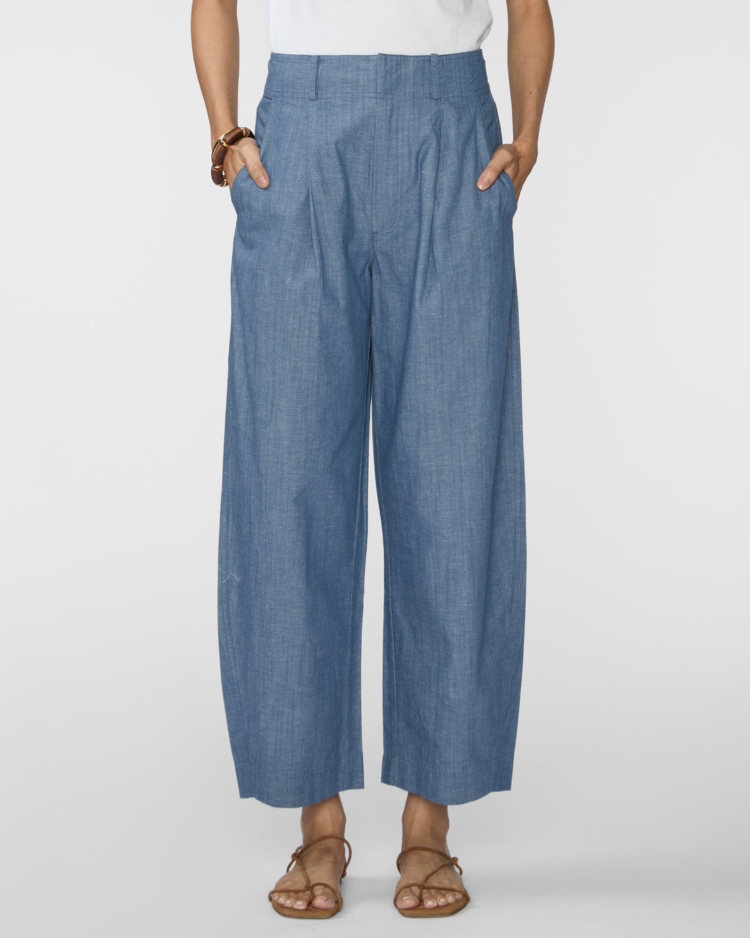 APIECE APART Bari Crop Trouser in Chambray