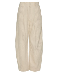 Bari Crop Trouser in Striped Flax