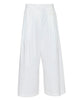 Bio Twill Triple Pleat Cropped Pant in Optic White