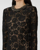Self Portrait Black Lace Long Sleeve Mini Dress Black