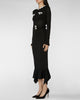Self Portrait Black Pearl Trim Knit Midi Dress
