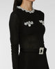 Self Portrait Black Pearl Trim Knit Midi Dress