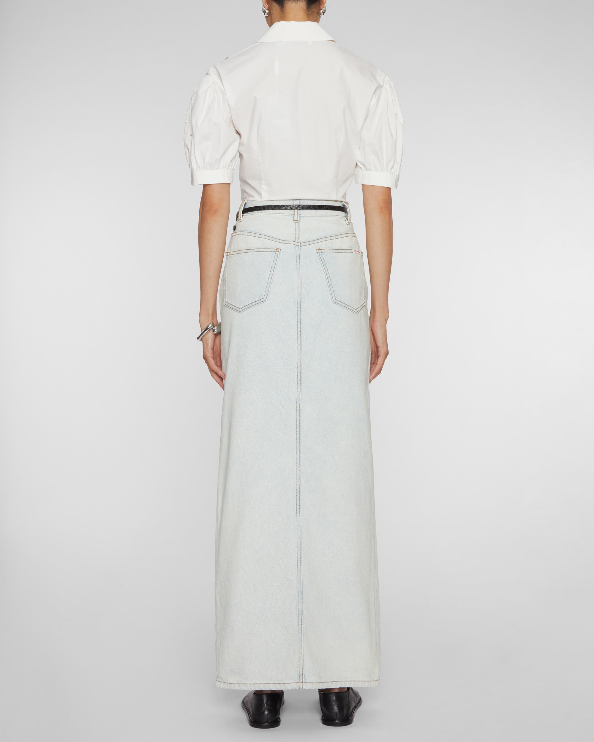 Self-Portrait｜SKIRTS (BLEACH WASH DENIM MAXI SKIRT (PF2 Bleach Wash Denim Maxi Skirt – self-portrait