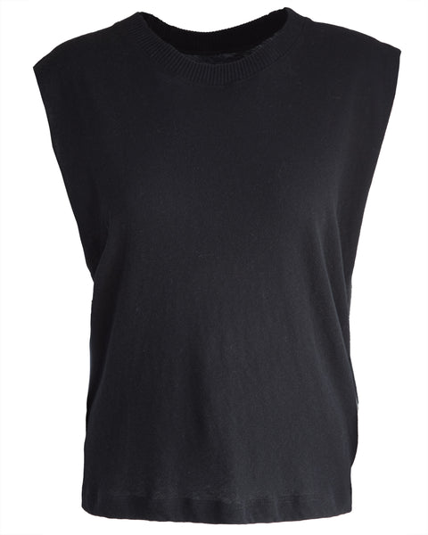 Cashmere Easy Vest in Black