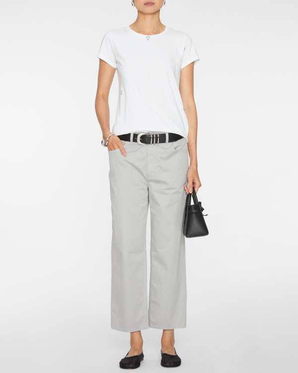 CATHERINEGEE Embroidered Cotton T-Shirt in Black and White Heart