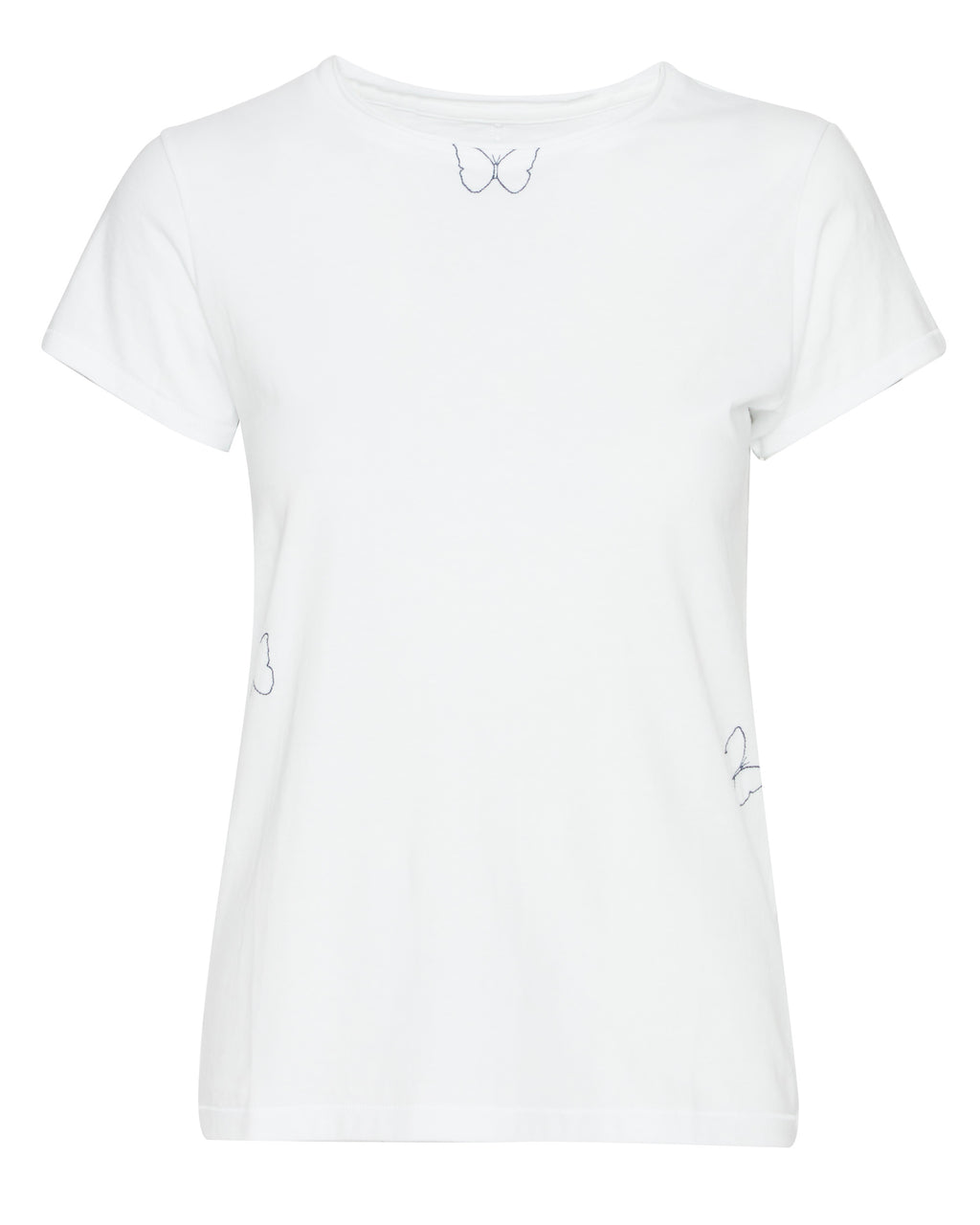 CATHERINEGEE Embroidered Cotton T-Shirt in Butterfly