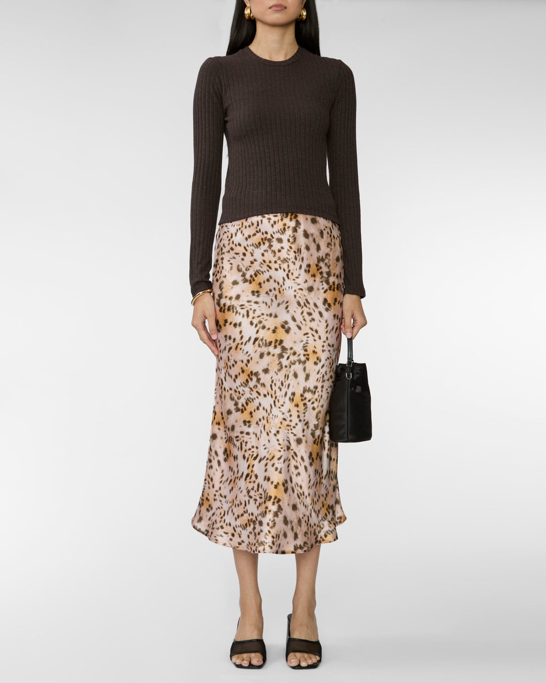 CATHERINEGEE Siena Slip Skirt in Blush Leopard