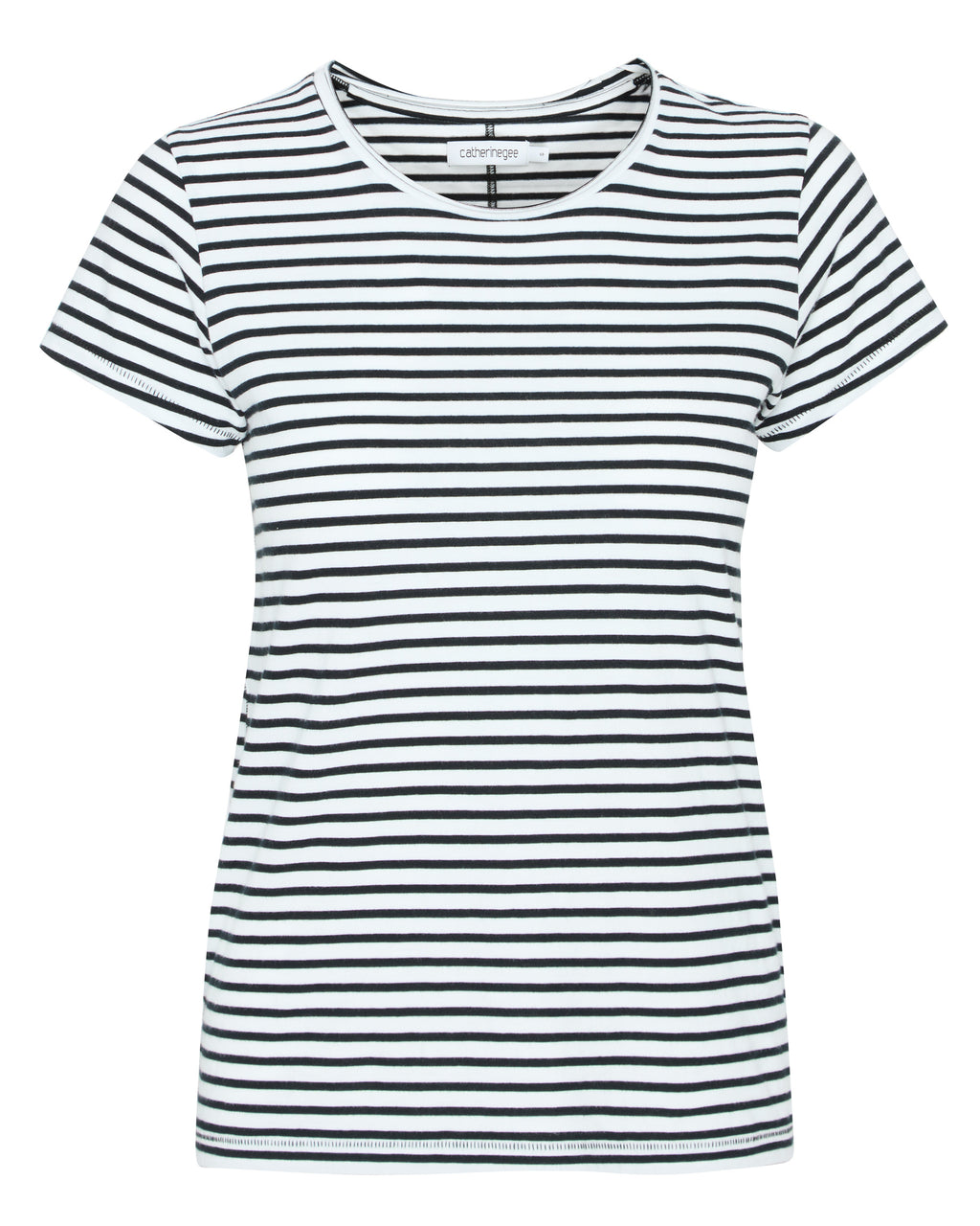CATHERINEGEE Cotton T-Shirt in Black and White Stripe