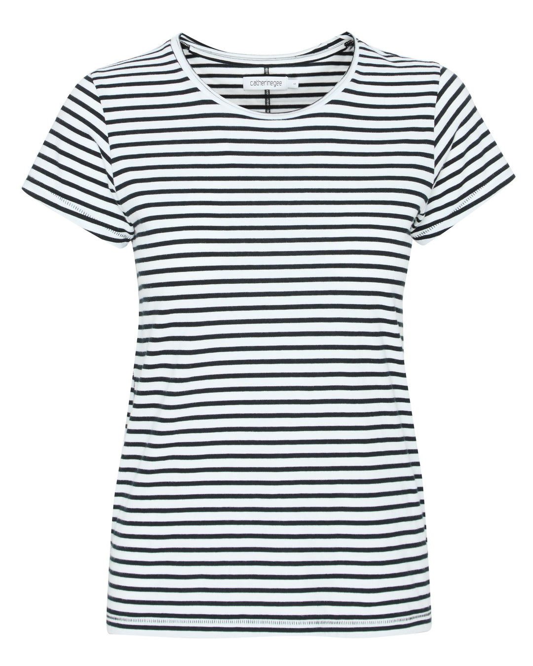 CATHERINEGEE Cotton T-Shirt in Black and White Stripe