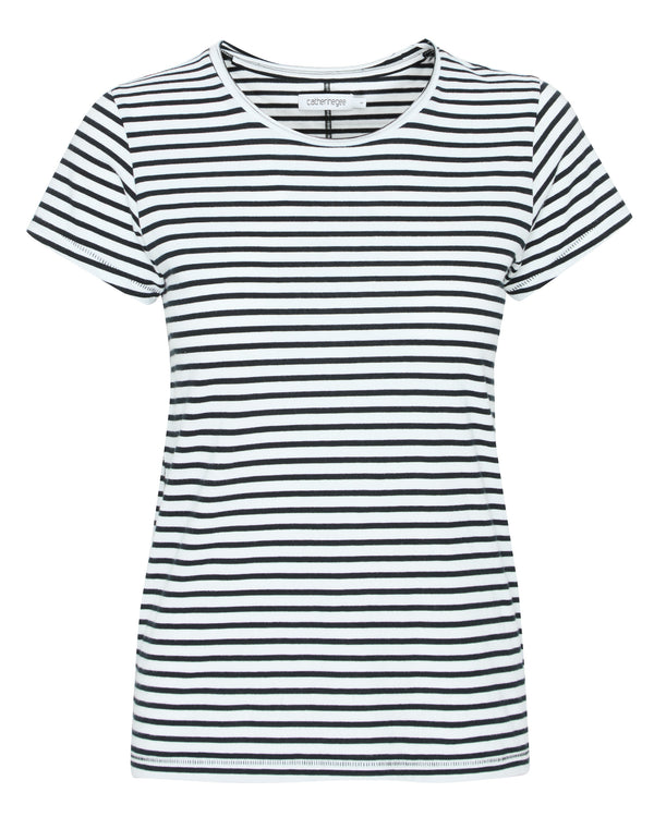 CATHERINEGEE Cotton T-Shirt in Black and White Stripe