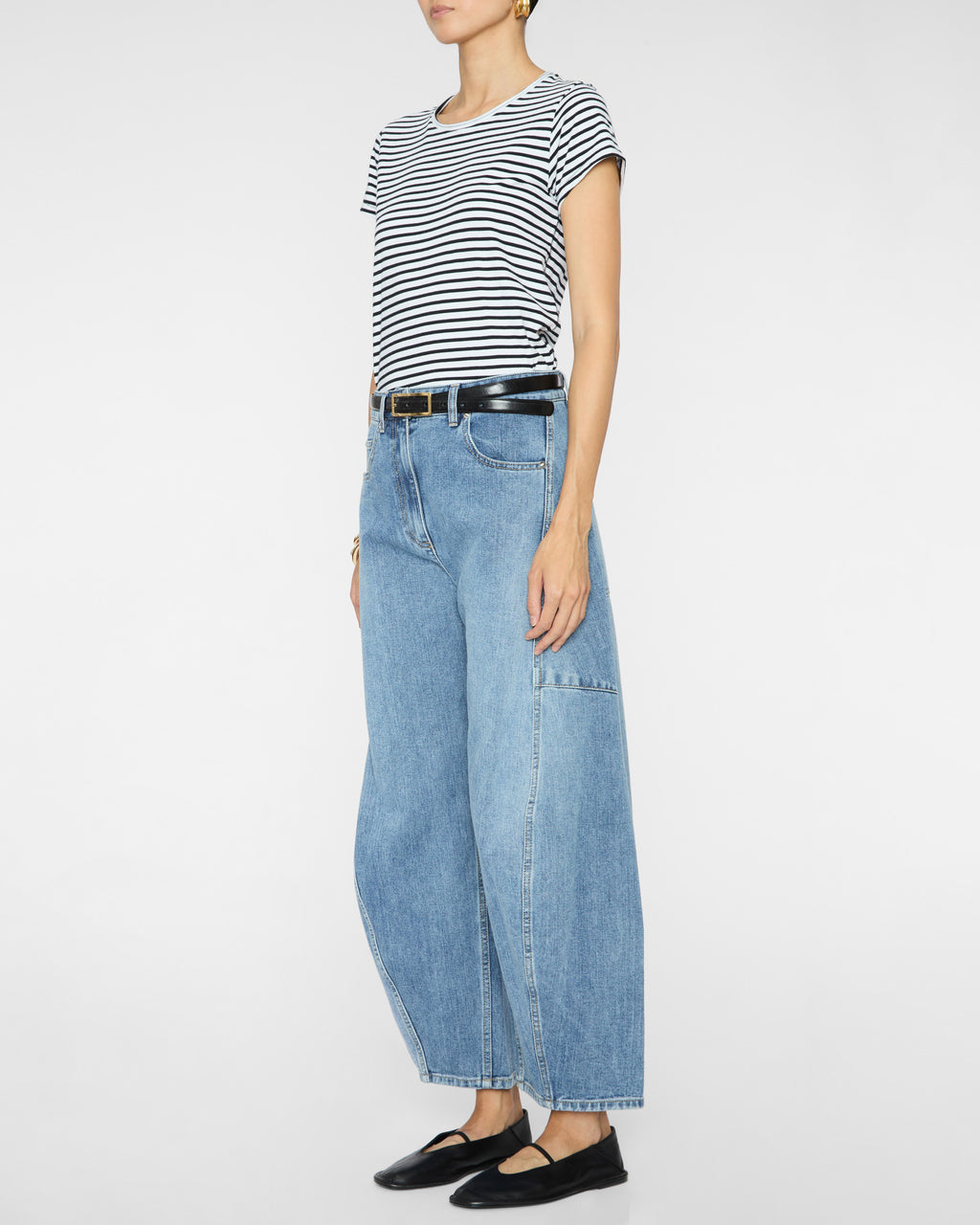 CATHERINEGEE Cotton T-Shirt in Black and White Stripe