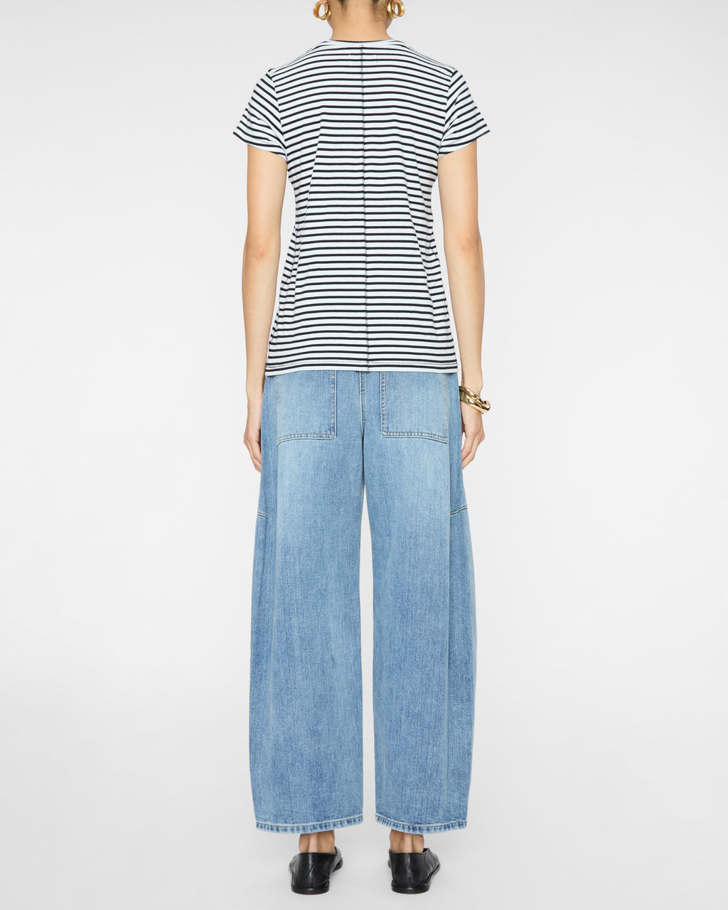 CATHERINEGEE Cotton T-Shirt in Black and White Stripe