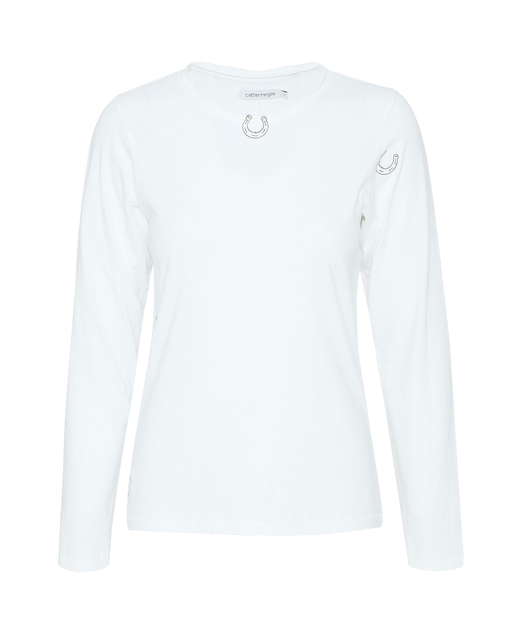 CATHERINEGEE Embroidered Cotton Long Sleeve T-Shirt in Horseshoe - 20% OFF EDITOR'S PICKS