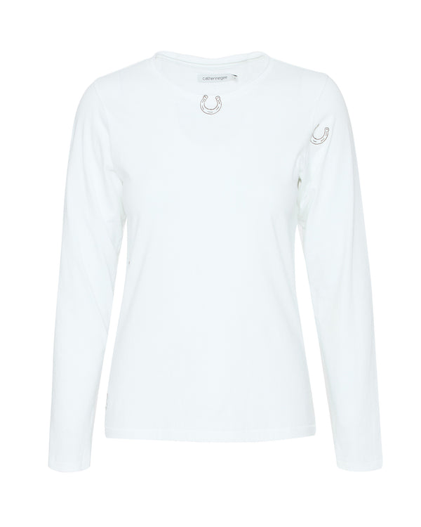CATHERINEGEE Embroidered Cotton Long Sleeve T-Shirt in Horseshoe - 20% OFF EDITOR'S PICKS