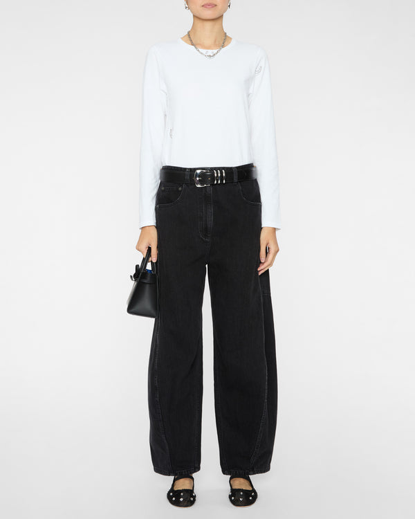 CATHERINEGEE Embroidered Cotton Long Sleeve T-Shirt in Horseshoe