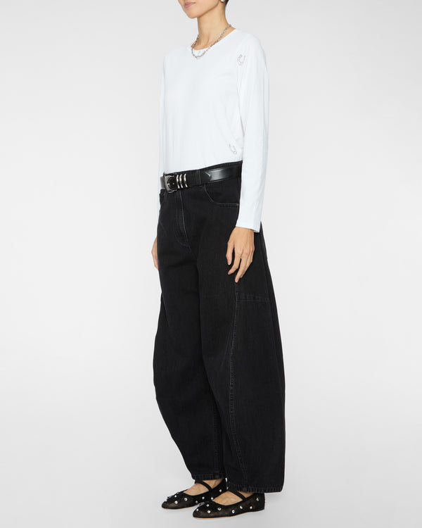 CATHERINEGEE Embroidered Cotton Long Sleeve T-Shirt in Horseshoe