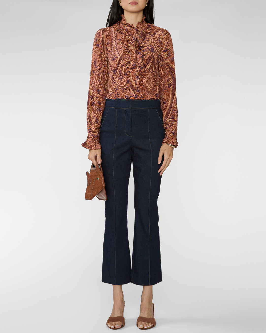 Ulla Johnson Catroux Long Sleeve Silk Blouse Rosette