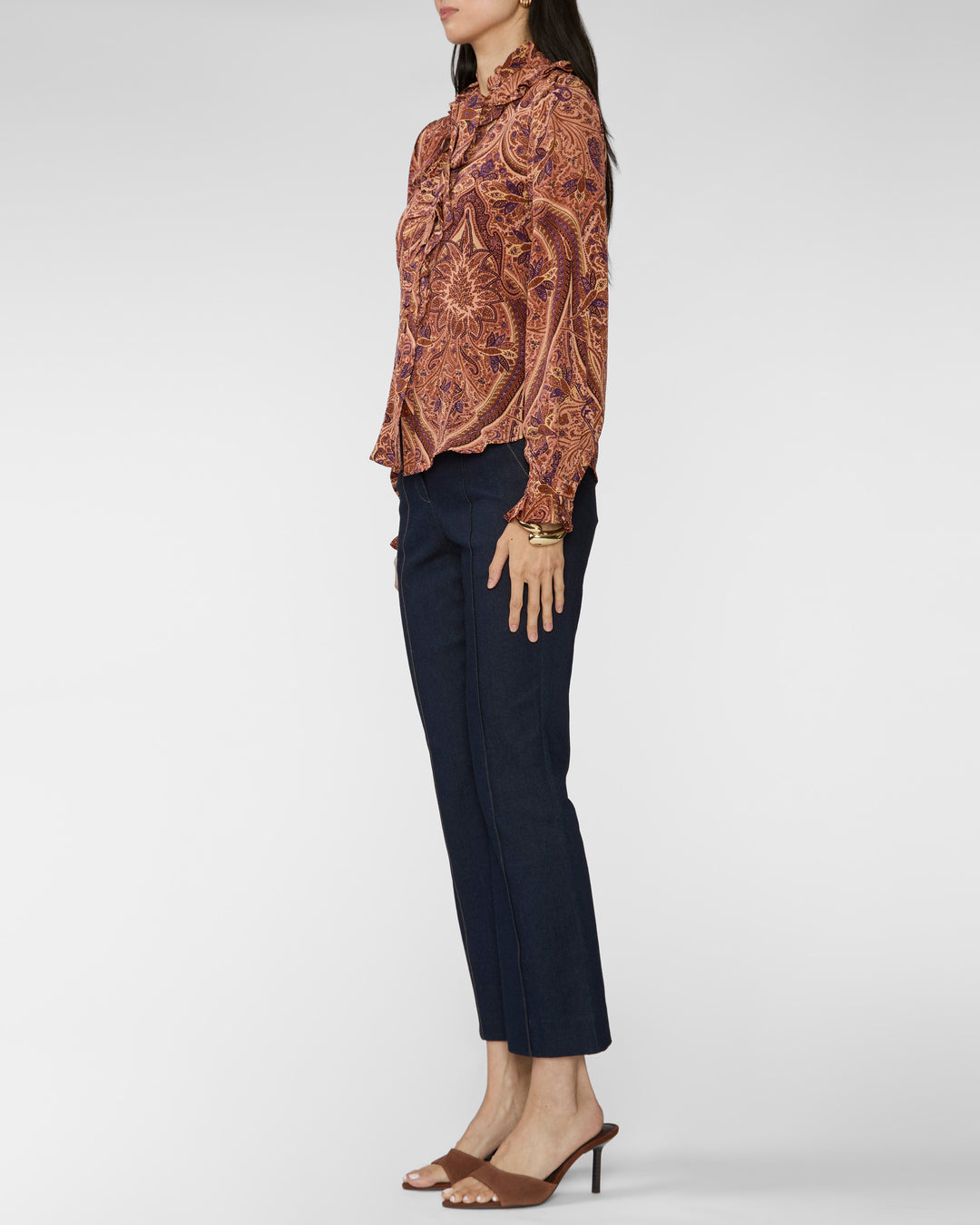 Ulla Johnson Catroux Long Sleeve Silk Blouse Rosette