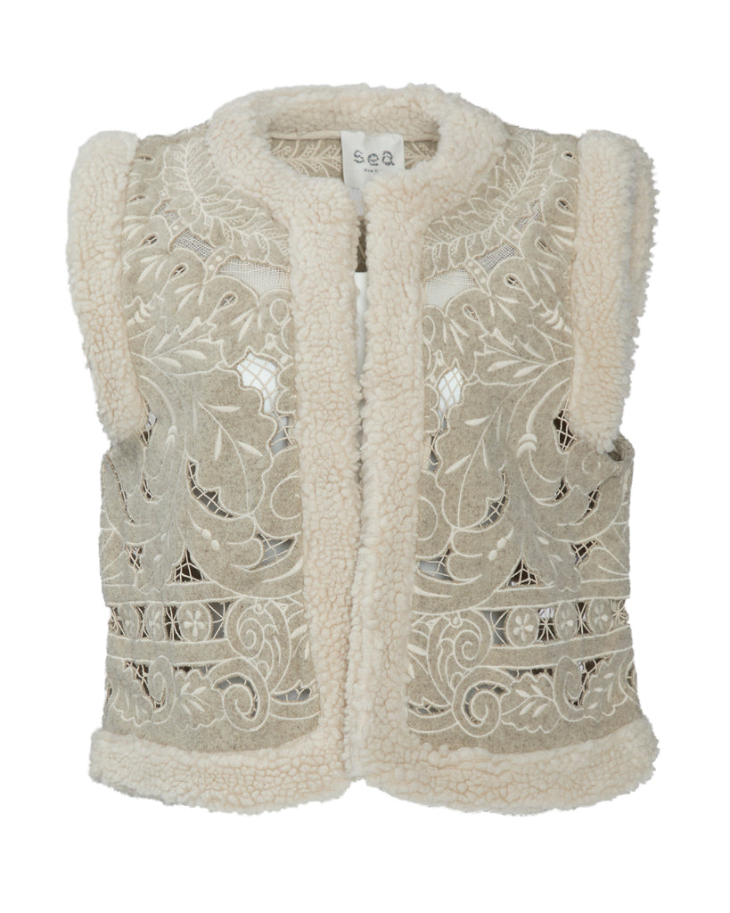 SEA Ceci Embroidery Felt Vest