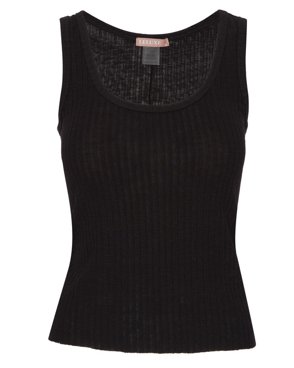 LELUXE Charli Tank in Black Charcoal