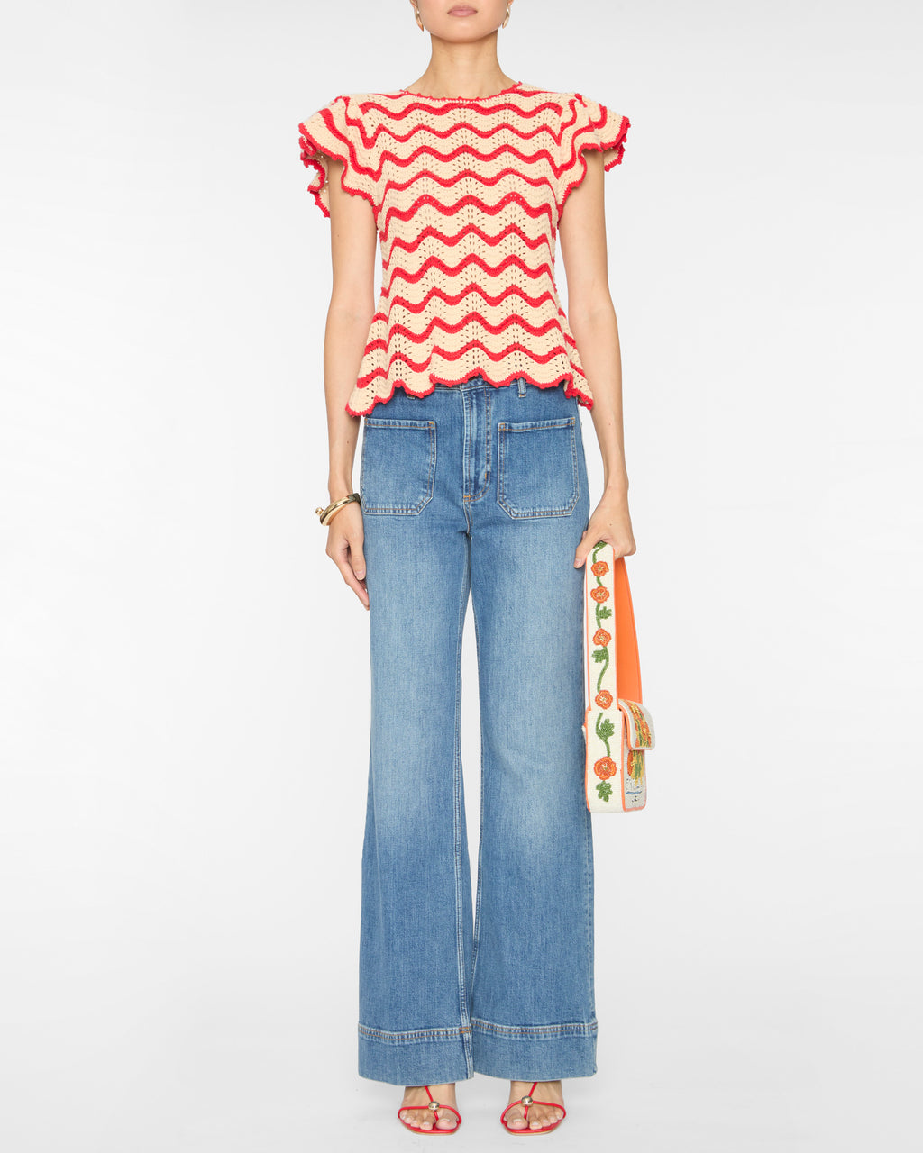 Coen Top in Cherry Oat Stripe