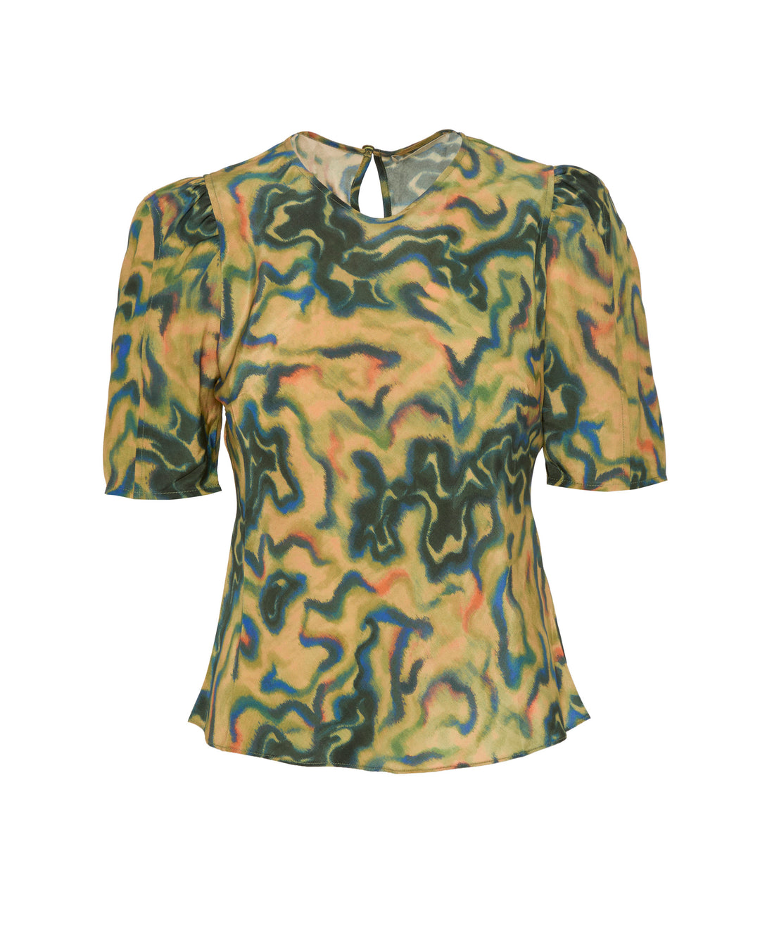 ULLA JOHNSON Corine Short Sleeve Silk Top