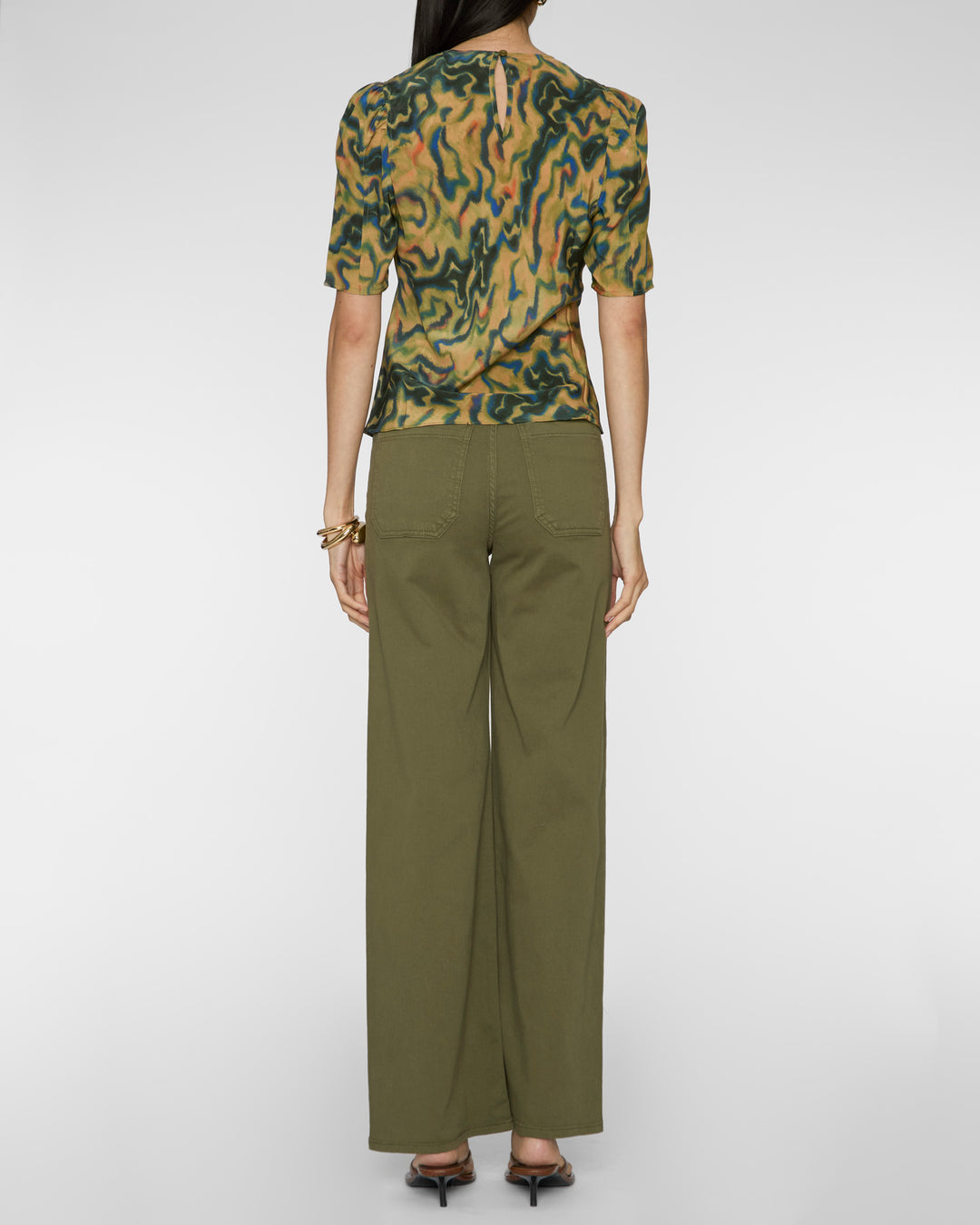 ULLA JOHNSON Corine Short Sleeve Silk Top
