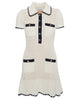 Cream Crochet Collared Mini Dress