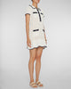 Cream Crochet Collared Mini Dress