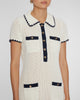 Cream Crochet Collared Mini Dress