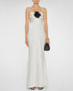 Cream Polka Dot Satin Maxi Dress
