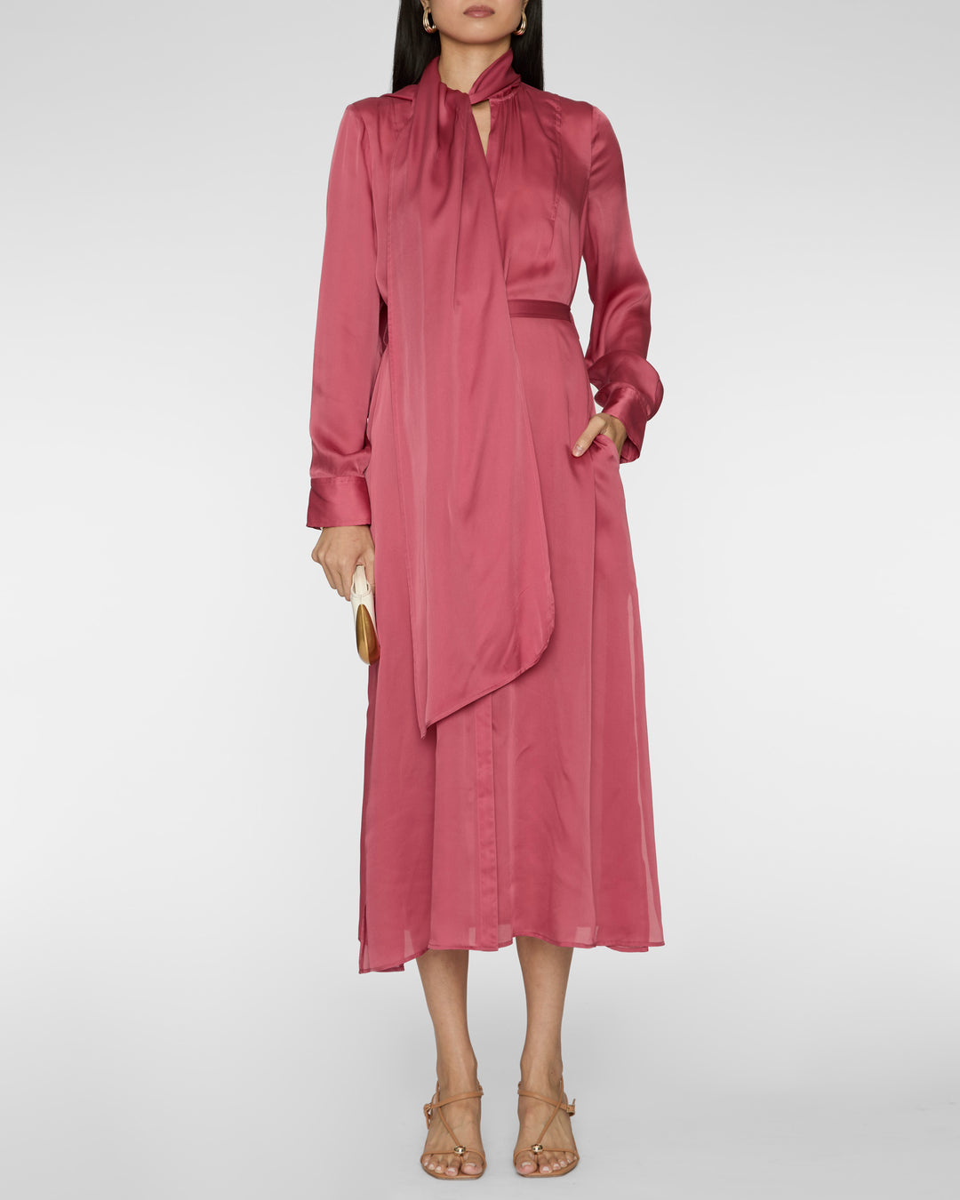 ULLA JOHNSON Critique Long Sleeve Silk Dress