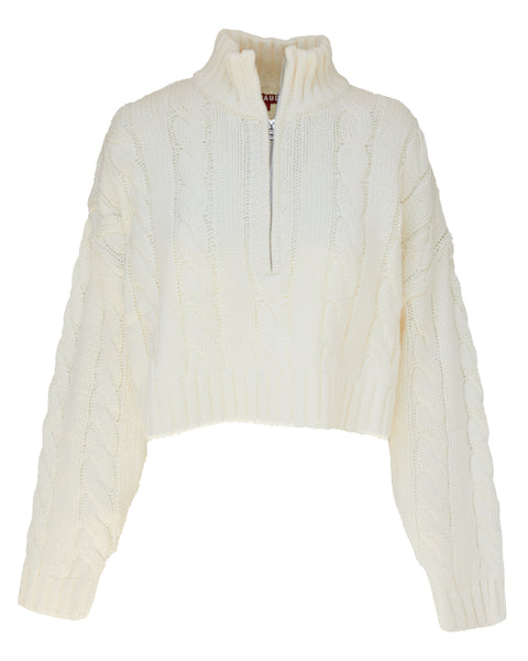 Cropped Hampton Sweater in Ivory