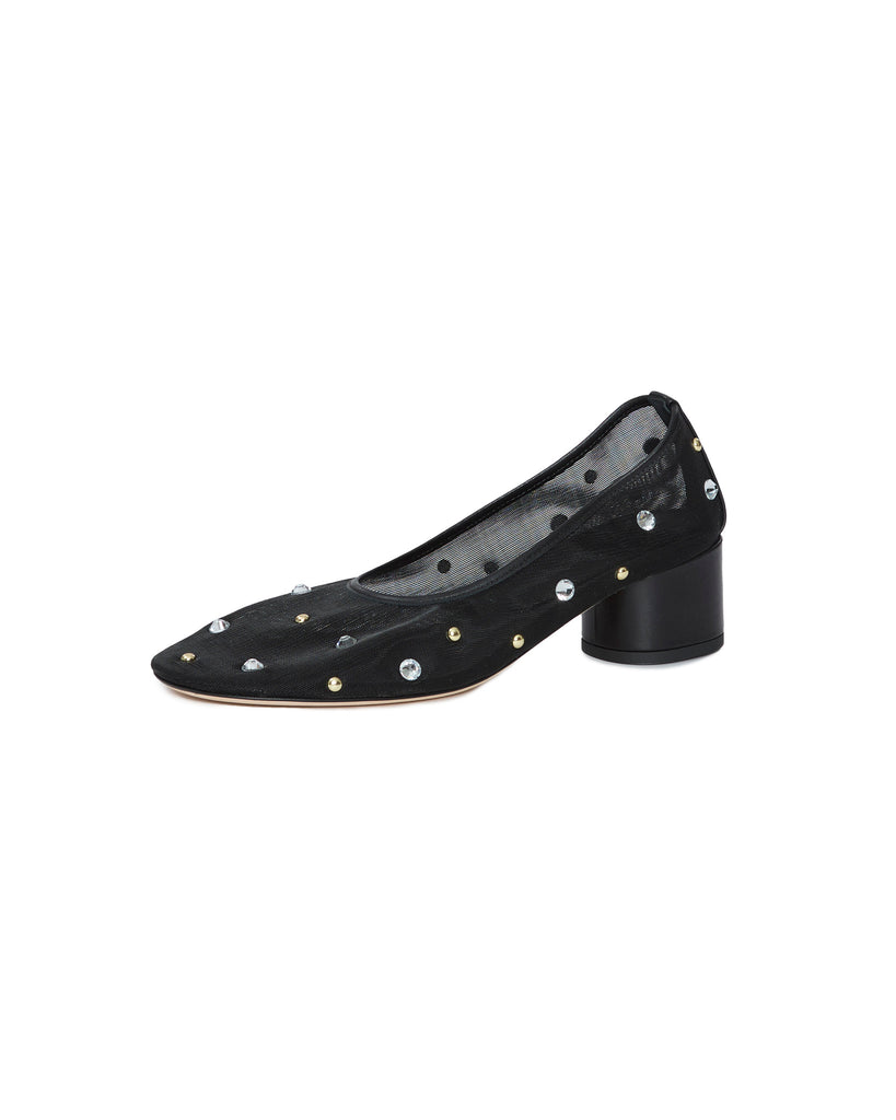 DEAR FRANCES Balla Pump in Black Crystals & Studs