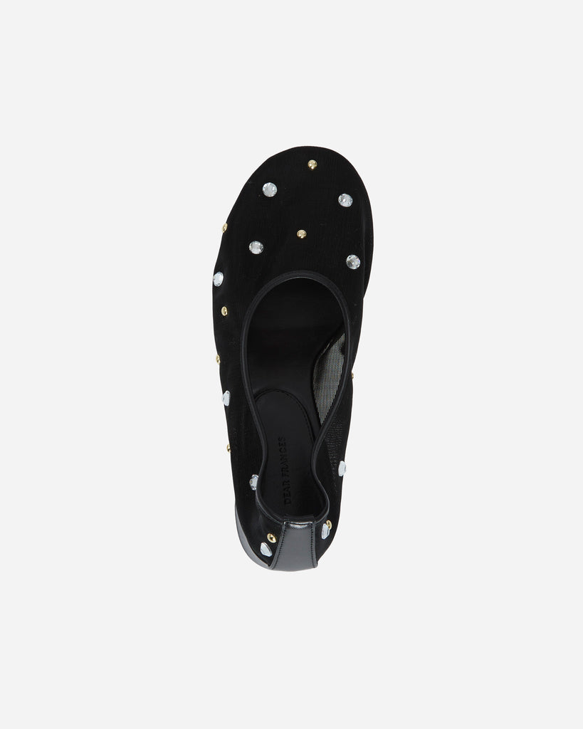 DEAR FRANCES Balla Pump in Black Crystals & Studs
