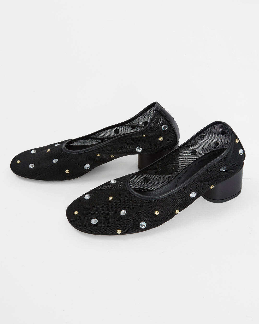 DEAR FRANCES Balla Pump in Black Crystals & Studs