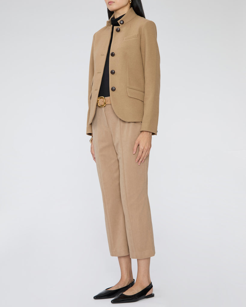 DREW Jordan Blazer in Camel with Black Buttons