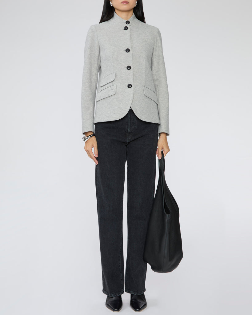 DREW Jordan Blazer in Heather Grey with Black Buttons