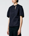 Eco Poplin Sculpted Sleeve Top with Cut Out Detail